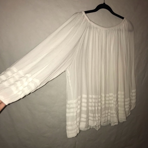 Max Studio Sheer White Long Sleeve Blouse - Large - Picture 7 of 7